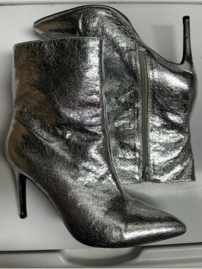 Silver heeled booties - 8.5